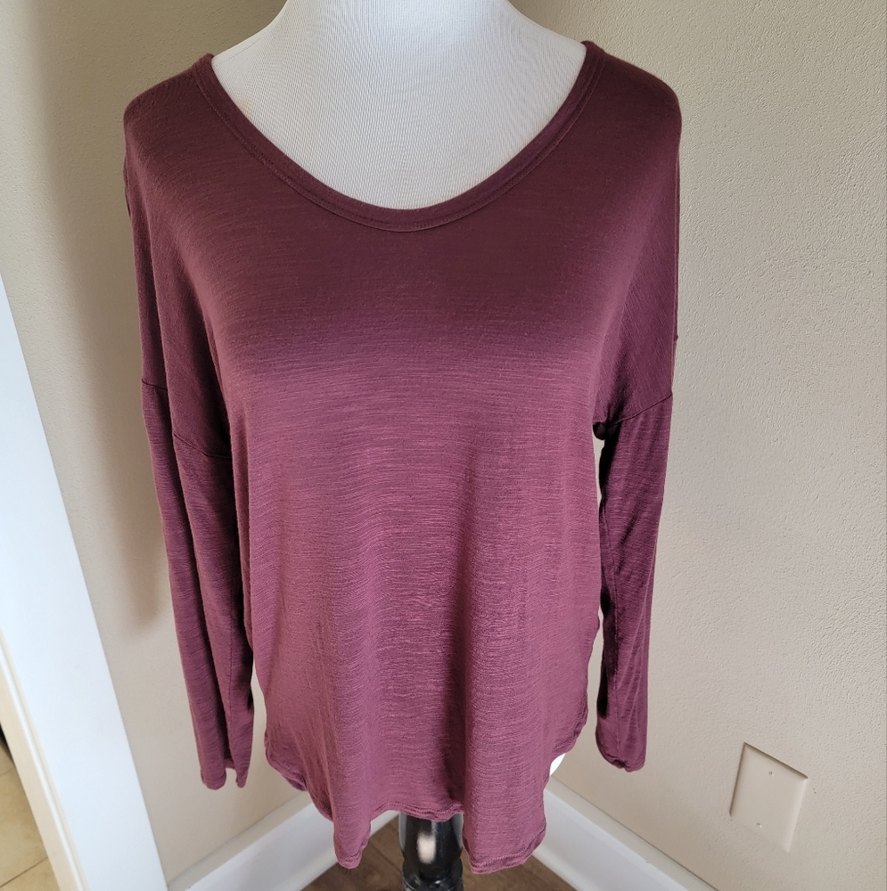 NWOT Sz. S Old Navy Women's Plum Long Sleeve  Luxe Tee